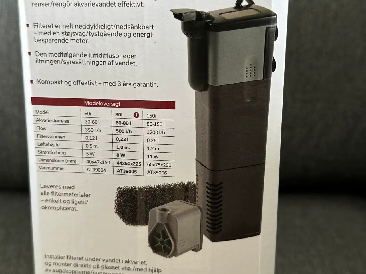 Billede 2 - 4 Fish akvarie pumpe 60-80 Liter
