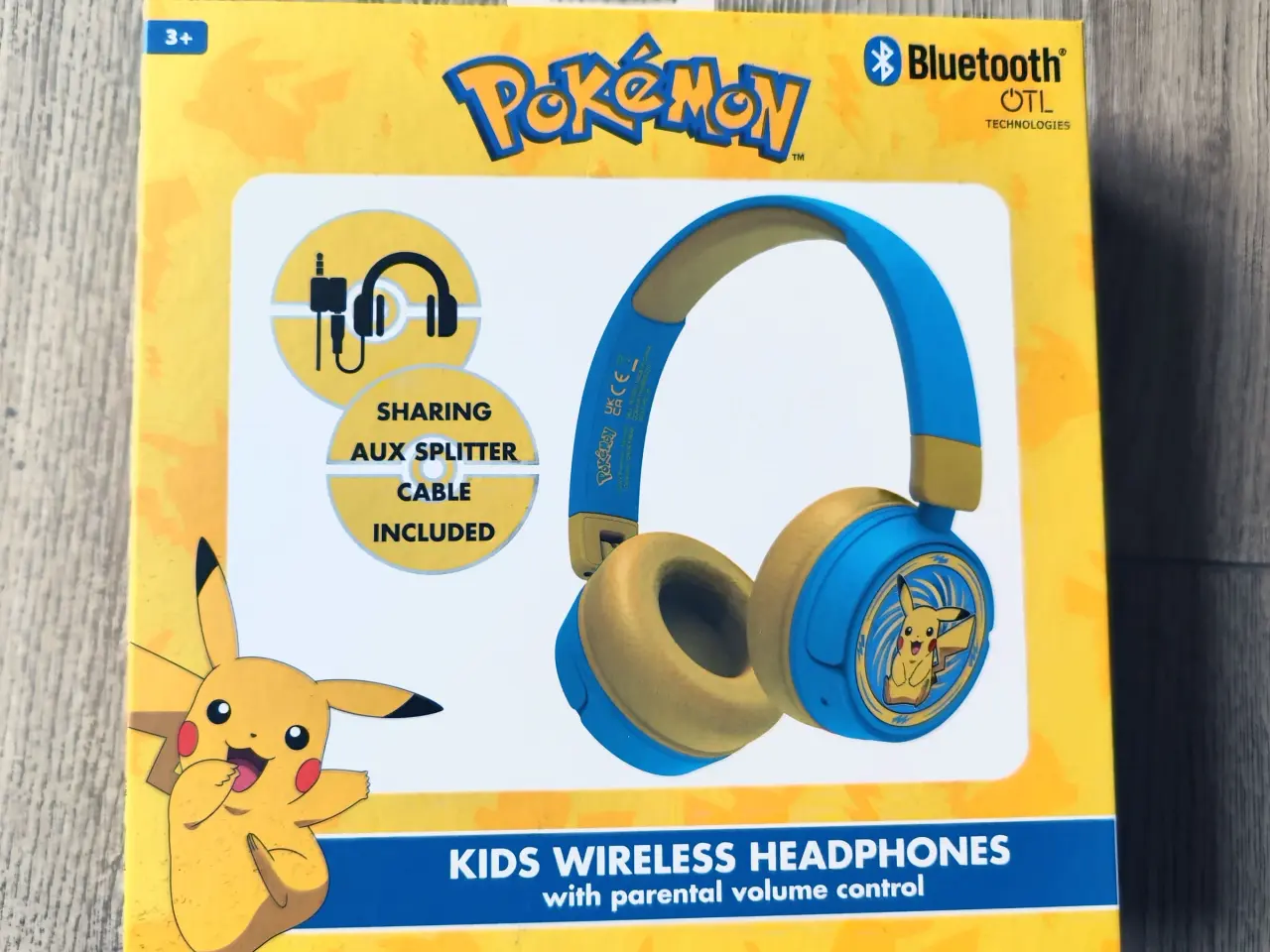 Billede 1 - Pokemon Kids wireless headset gul blå Pikachu *NY*