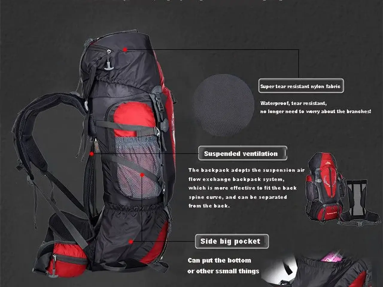 Billede 2 - Ny: Backpackers dream 85L (80+5) Rygsæk