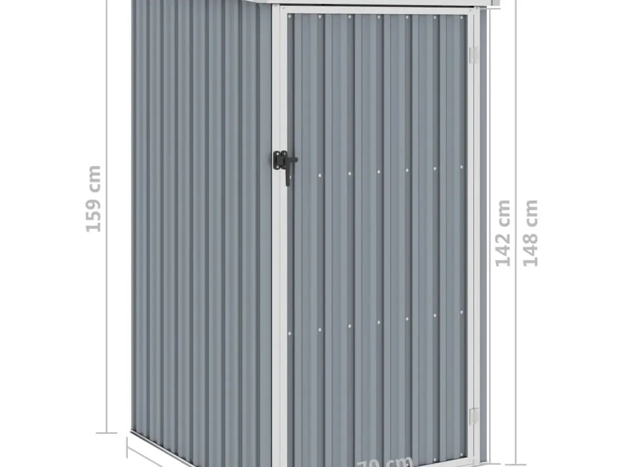 Billede 7 - Haveskur i galvaniseret stål - 87×98×159 cm, grå