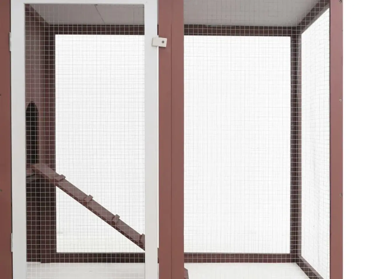 Billede 5 - Udendørs hønsehus i træ med redekasse - brun/hvid, 202 × 75 × 98 cm