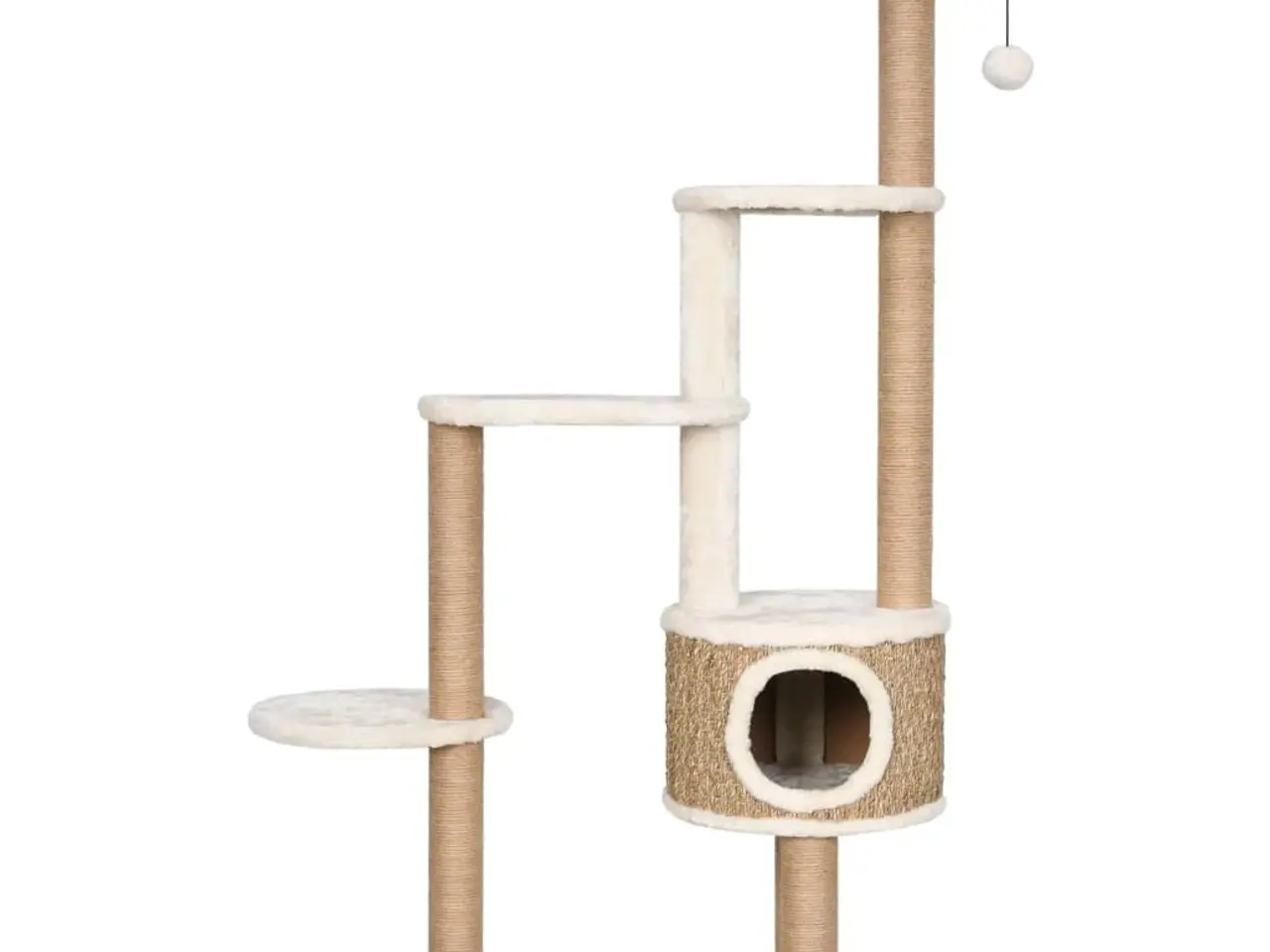 Billede 3 - Kradsetræ med luksushynde og kradsestolpe 148 cm - søgræs, beige