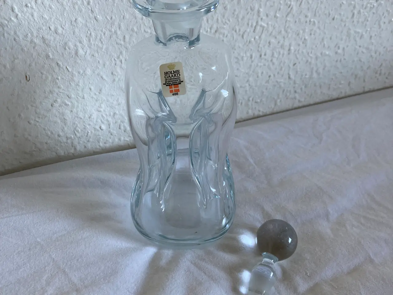 Billede 2 - Holmegård klukflaske, 22 cm høj