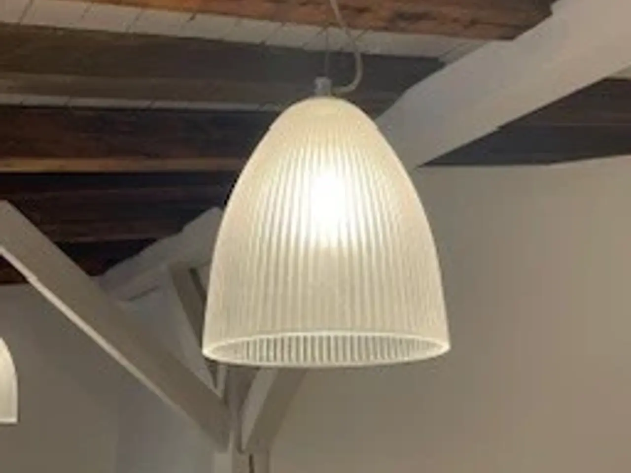 Billede 1 - Frandsen pendel – Rillet glas & aluminium