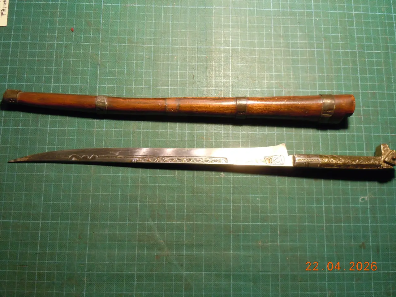 Billede 7 - Flissa, smuk berberkniv i udskåret træskede.