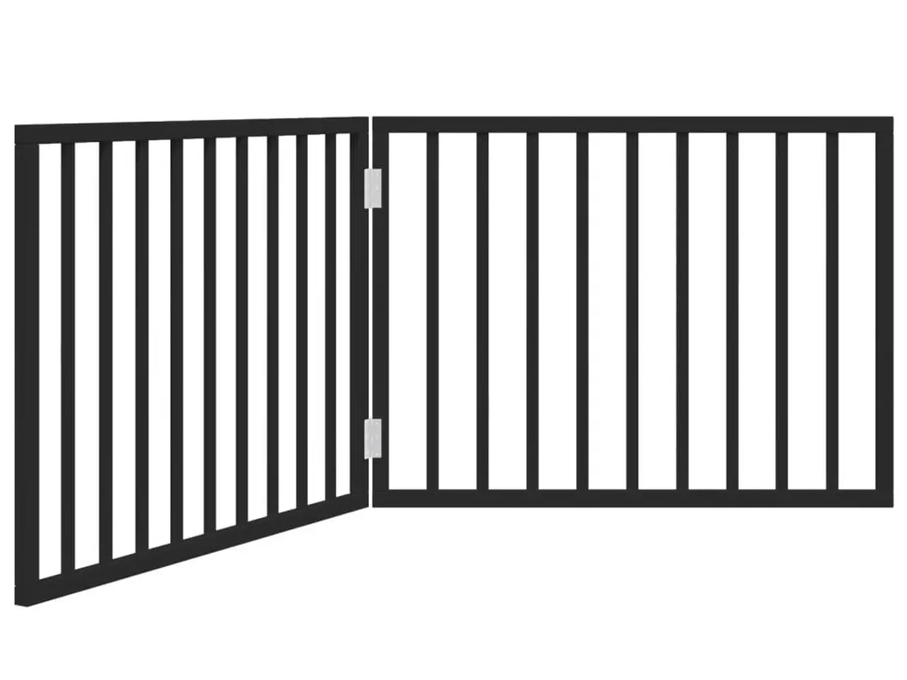 Billede 2 - Hundegitter foldbart med 2 paneler - sort poppeltræ, 160 cm