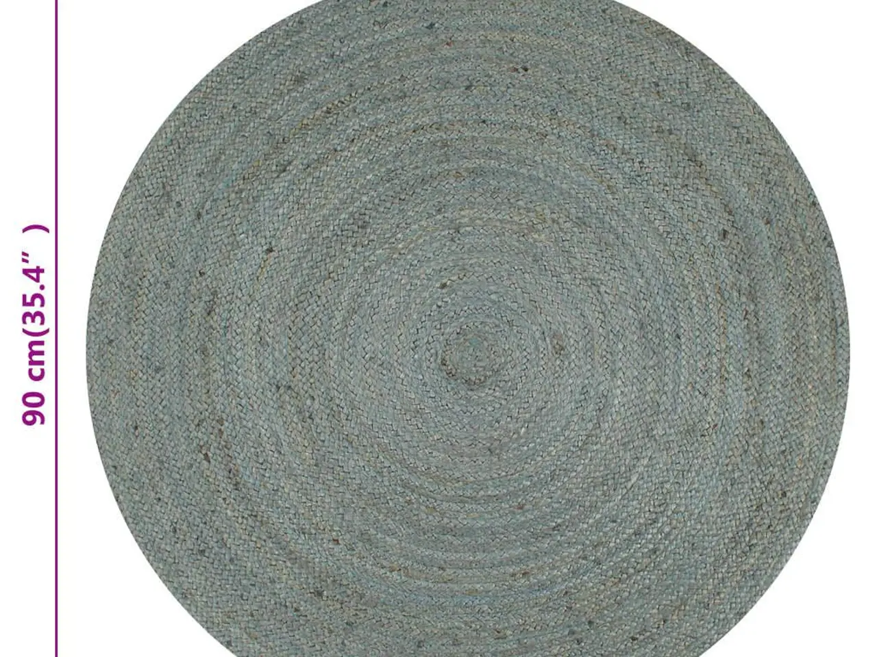 Billede 6 - Rundt jutetæppe håndlavet 90 cm - olivengrøn