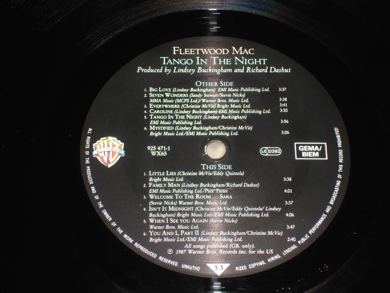 Billede 5 - (Sender gerne) Fleetwood Mac – Tango In The Night