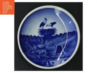 Blå og hvid dekorativ porcelænstallerken (str. Ø. 8 cm)
