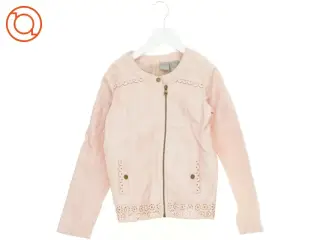 Tahari Jakke i Læder look med Blonde Cutouts (str. 128 cm)