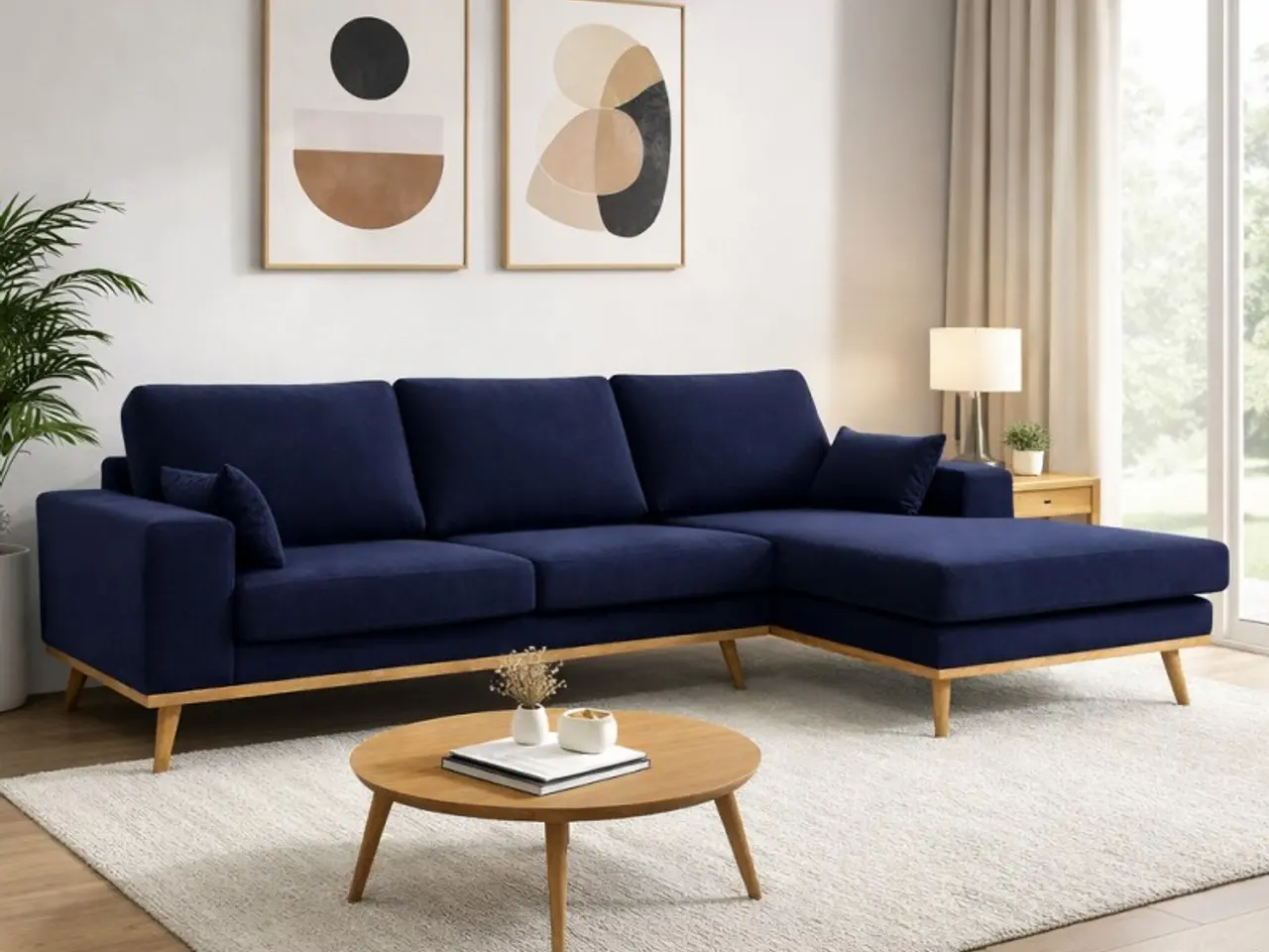 Billede 2 - Simone chaiselongsofa - Højrevendt Night blue velour