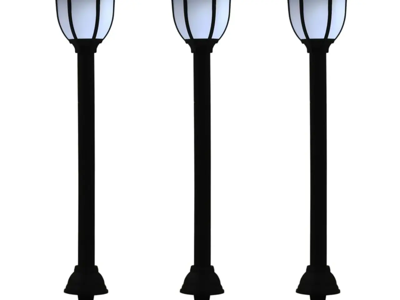 Billede 1 - LED-solcellelamper til haven - 3 stk., sort