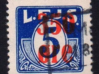 L.F.J.S. - ( Lolland Falsters Jernbaneselskab ) - Godsfrimærke - 5 Øre overstemplet til 350 Øre