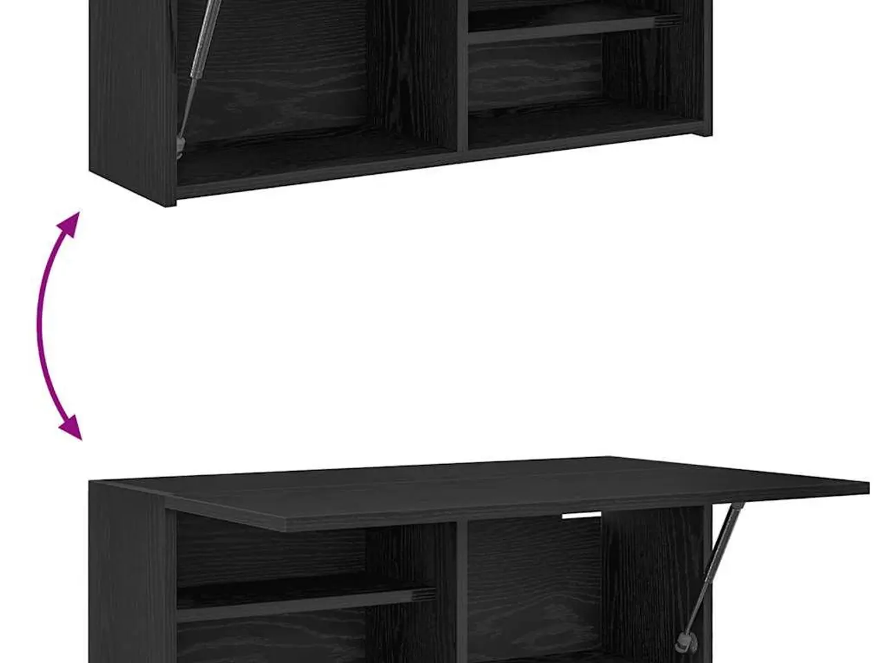 Billede 8 - Væghængt badeværelsesskab 80×25×30 cm - konstrueret træ, sort