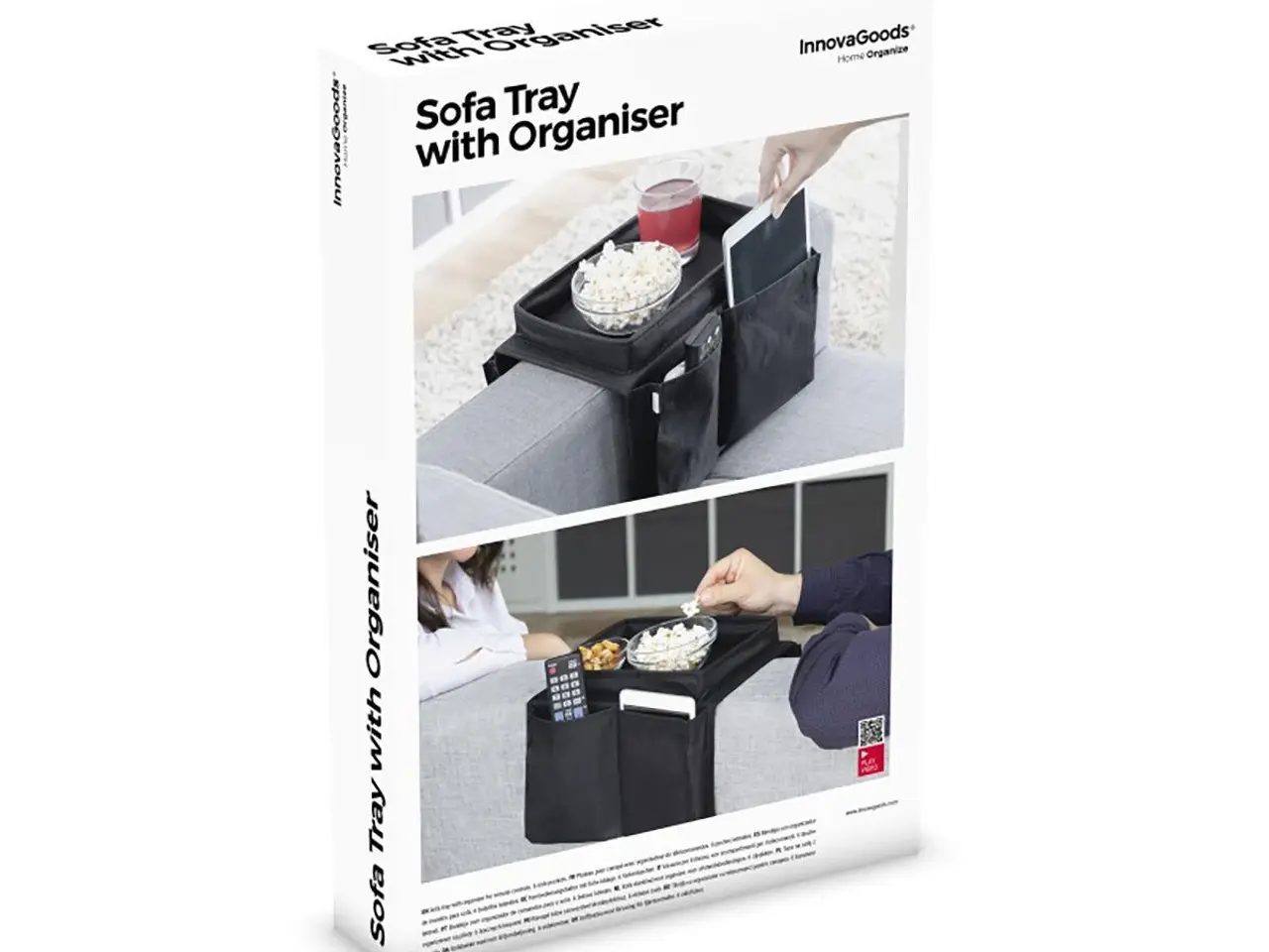 Billede 7 - Bakke til sofa med organizer - sort,