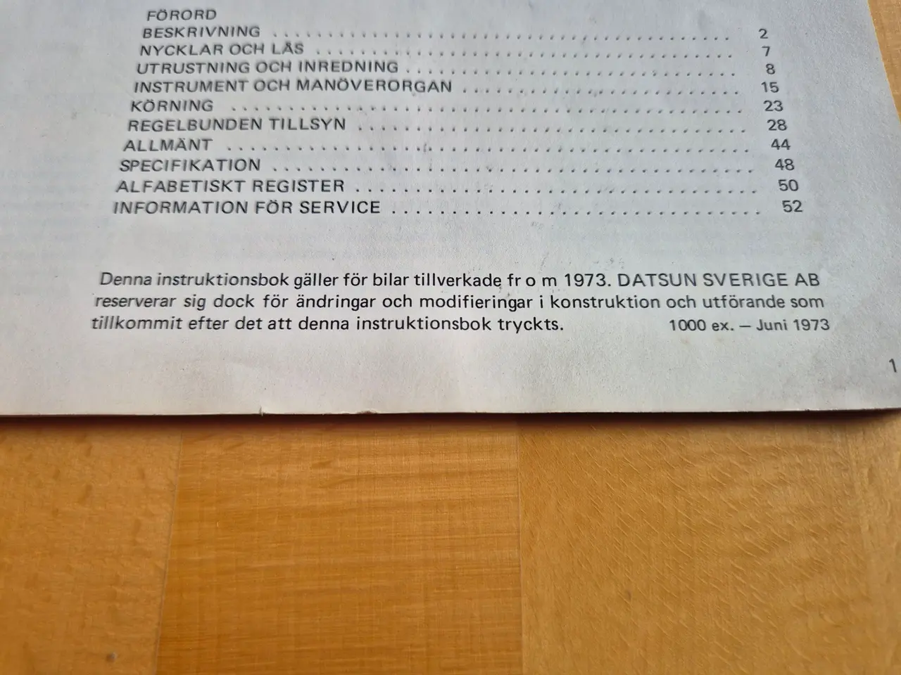 Billede 2 - Instruktionsbog DATSUN 200L.