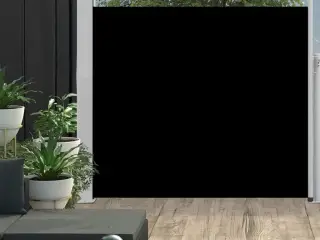 Sammenrullelig sidemarkise til terrassen 100 x 300 cm sort