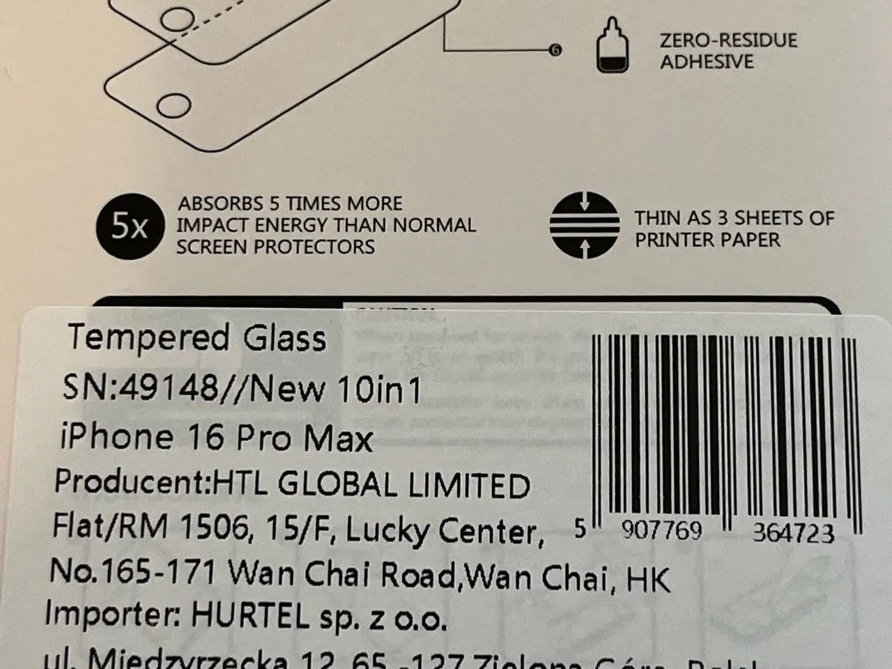 Billede 4 - Hærdet glas til iPhone 16 Pro Max (9H, kant-til-kant)