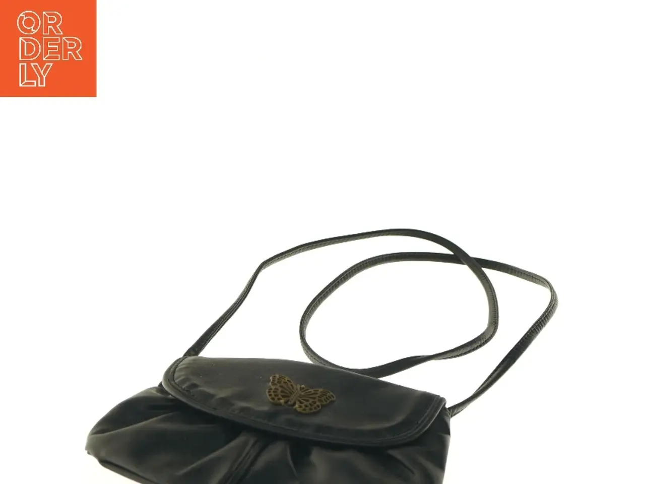 Billede 2 - Sort skuldertaske med sommerfugl fra Even & Odd (str. 20x15 cm)