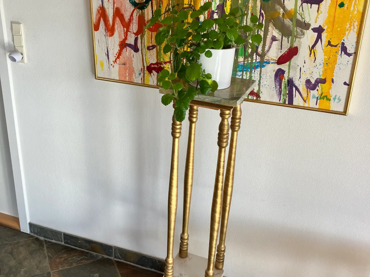Billede 1 - Blomsteropsats med 2 plader af marmor
