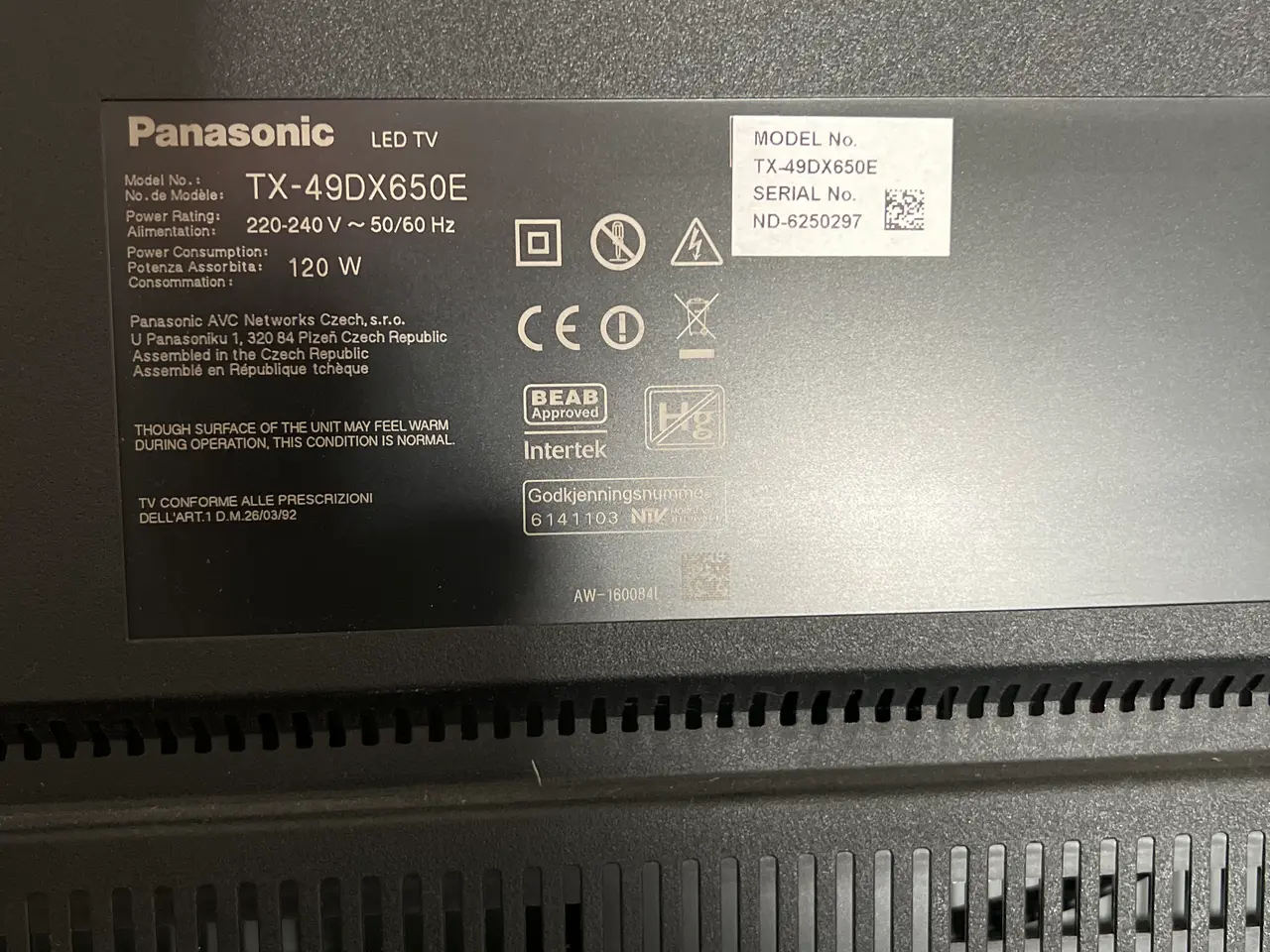 Billede 2 - Flot 49” led Panasonic TV. Med fod