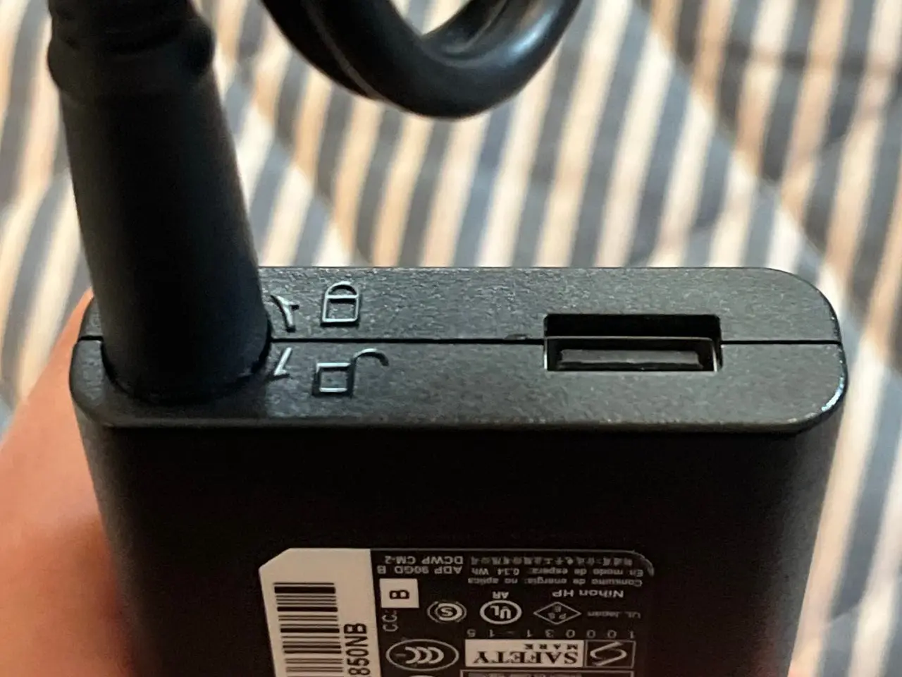 Billede 3 - HP rejseadapter / oplader til bærbar pc 90W