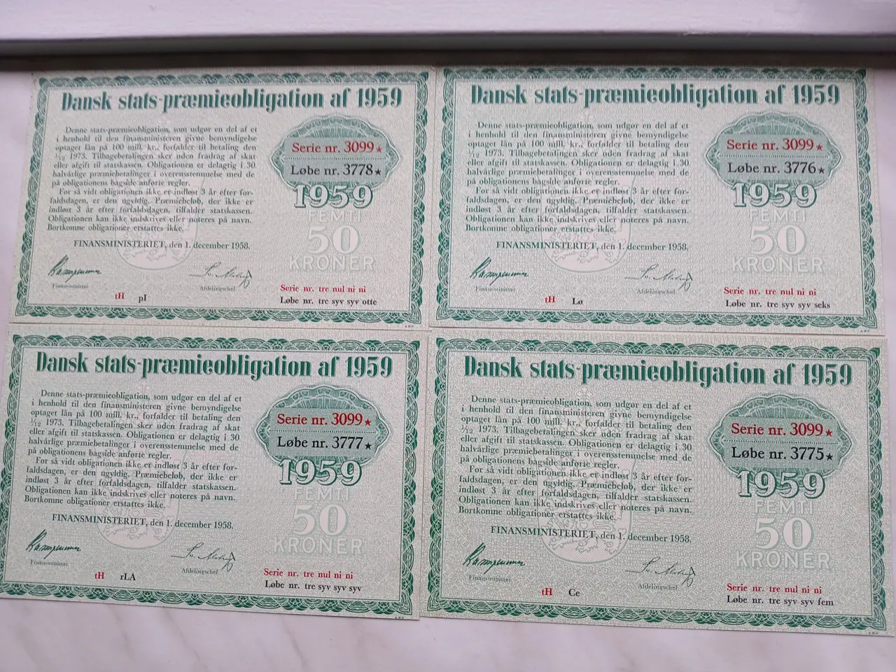 Billede 3 - Dansk stats-præmieobligationer 1954 og 1959