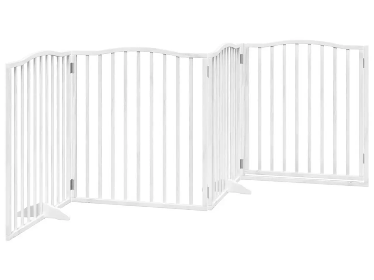 Billede 6 - Hundelåge med dør 4 paneler 320 cm foldbar poppeltræ hvid