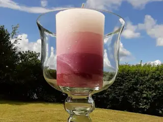 Høj lysestage i klart glas, 40 cm