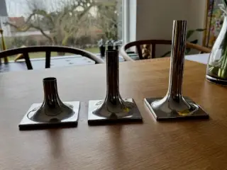 Stelton Lysestager i stål, 3 stk.