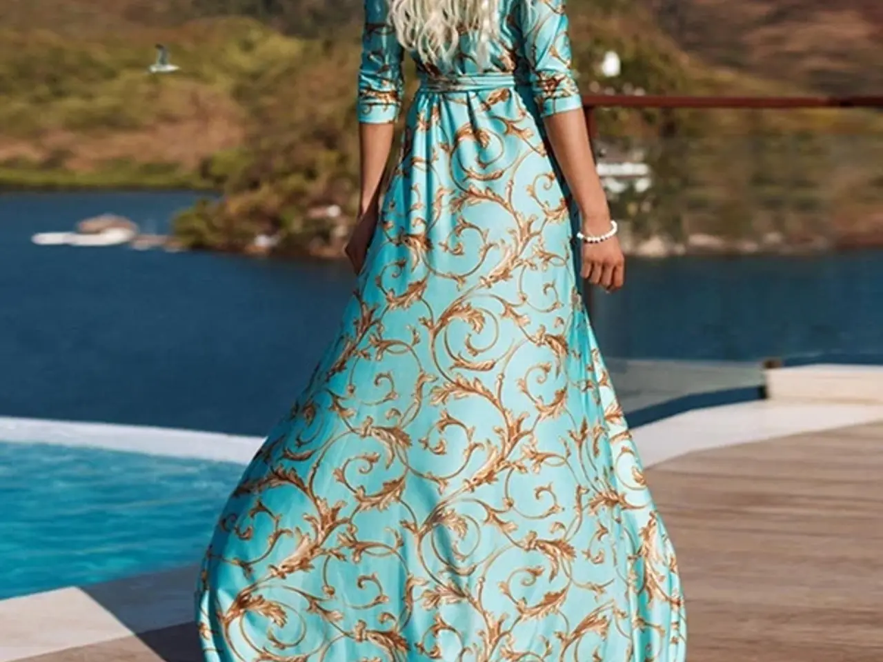 Billede 2 - Maxi.wrap.M.split skørt. farve+print:Str:Medium 