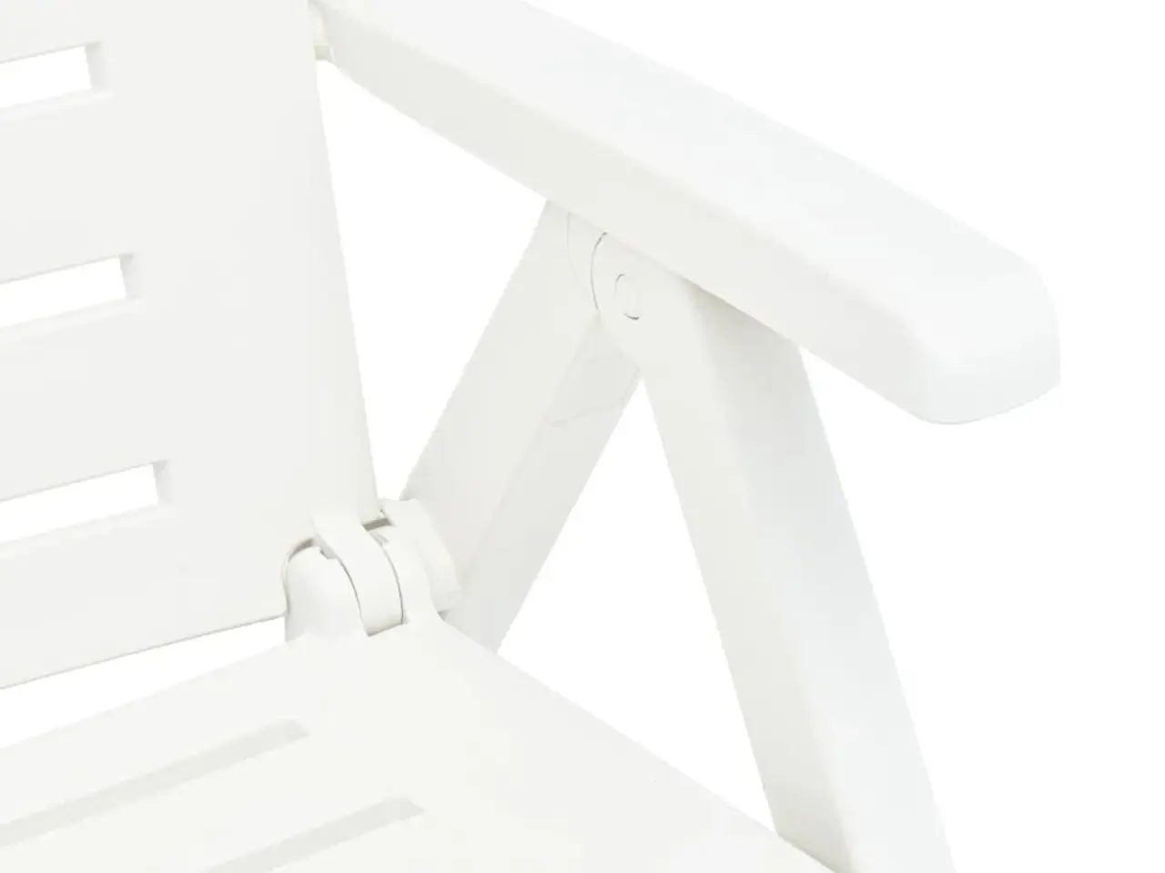Billede 8 - Foldbar liggestol i plastik - hvid solseng til haven