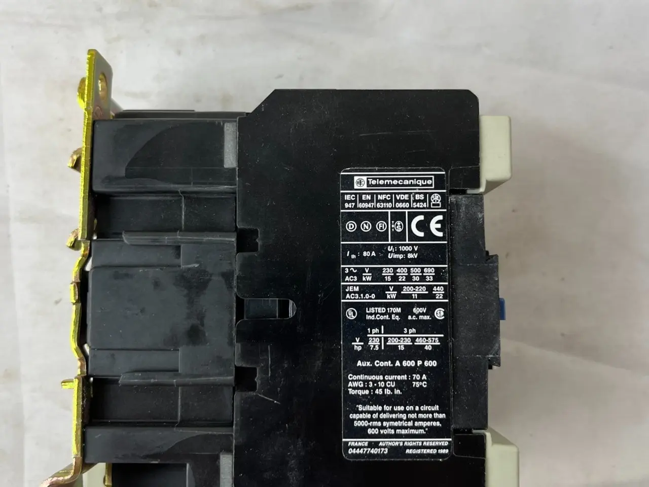 Billede 2 - Telemecanique LC1D5011 kontaktor 80A 3 Pole 1NO