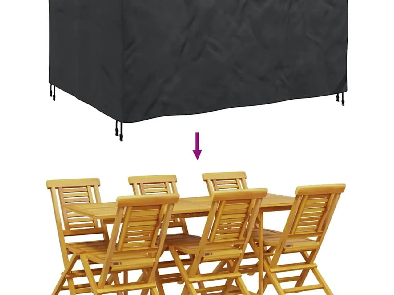 Billede 8 - Møbelovertræk - ensfarvet sort 180 × 140 × 90 cm, 210D vandtæt