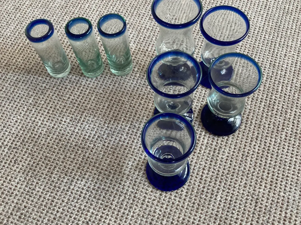 Billede 2 - Mundblæste kunst snapseglas.