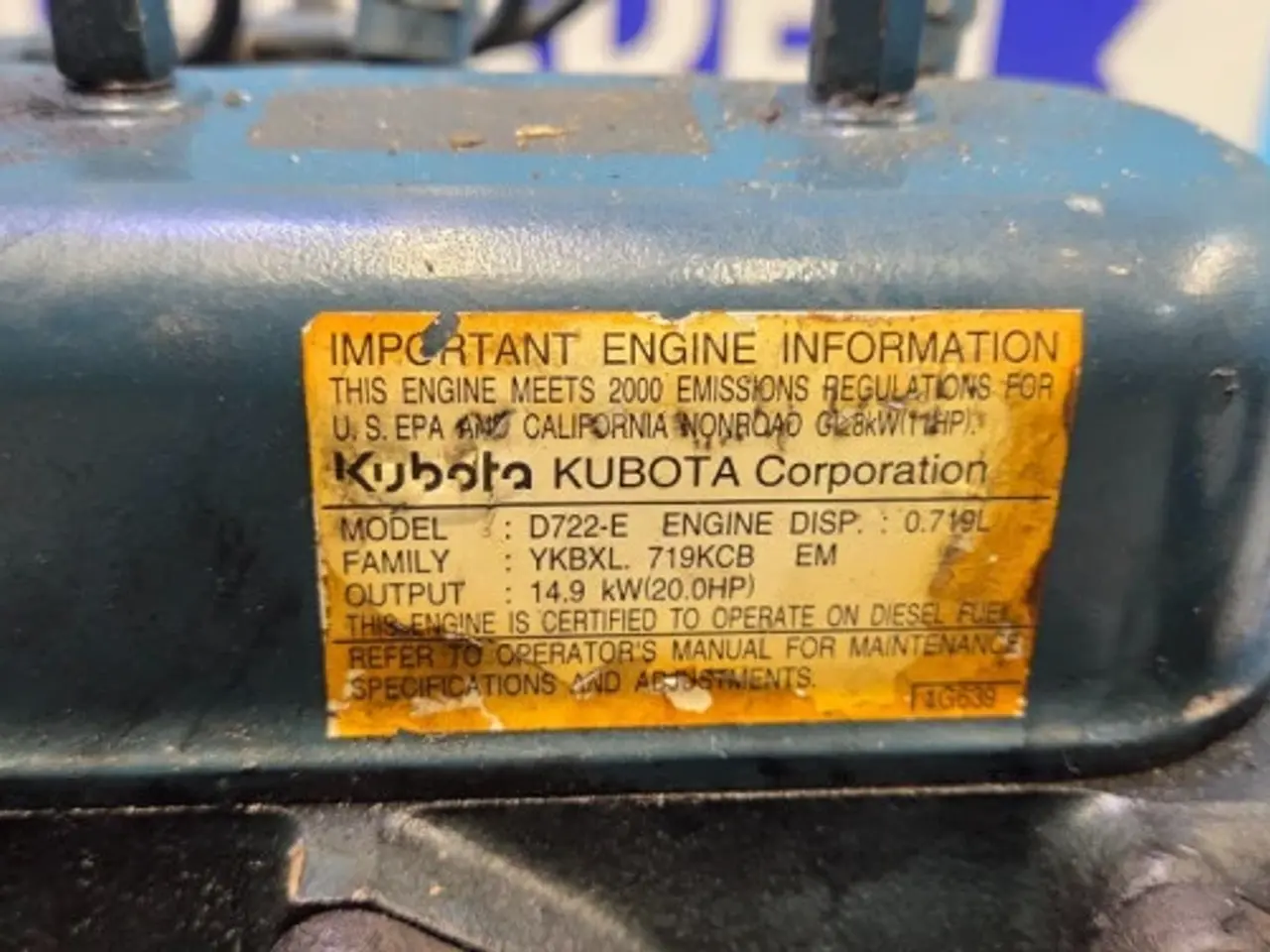 Billede 20 - Kubota D722-E Motor 19269-63013