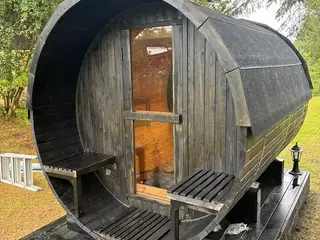 Saunatønde med panoramaglas inkl. 6kW ovn (6-8 personer)