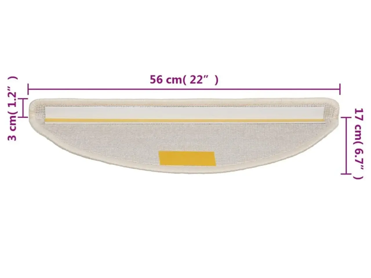 Billede 8 - Trappemåtter 15 stk. 56x17x3 cm hvide halvrunde