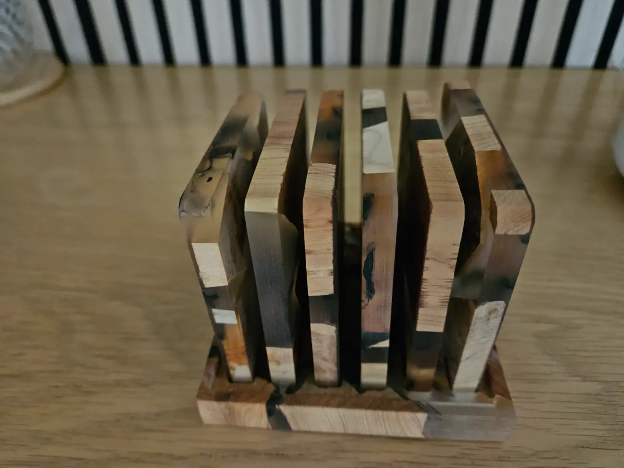 Billede 1 - Håndlavede glasbrikker med holder