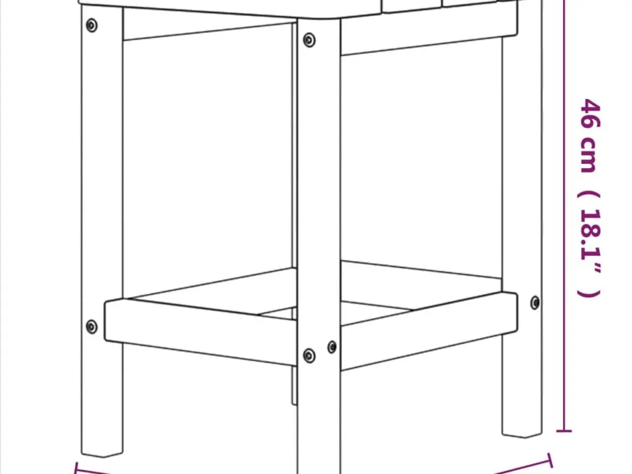 Billede 7 - Adirondack-havebord 38x38x46 HDPE hvid