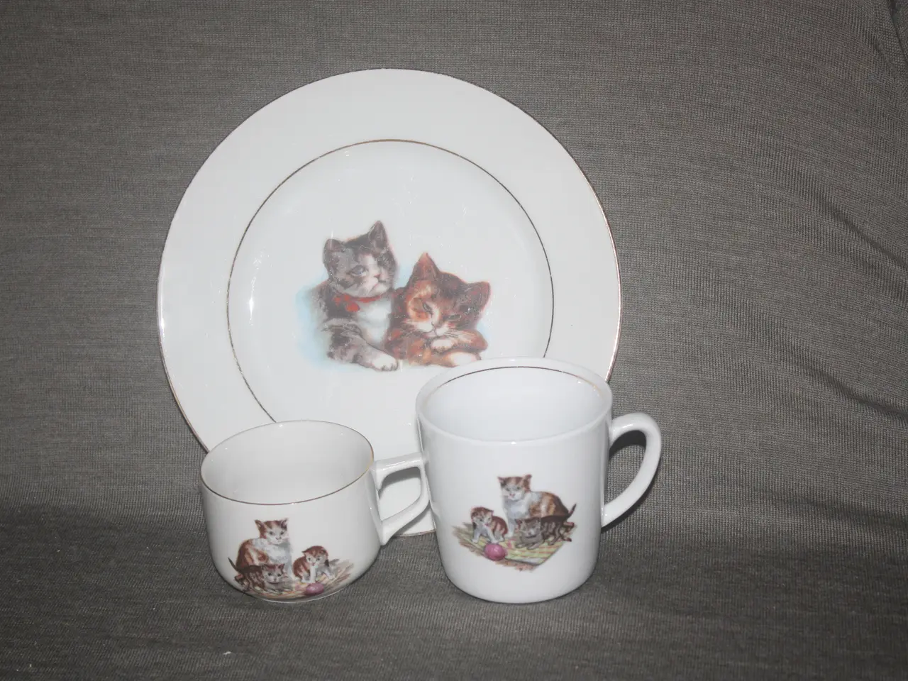 Billede 1 - Porcelæn med kat / katter