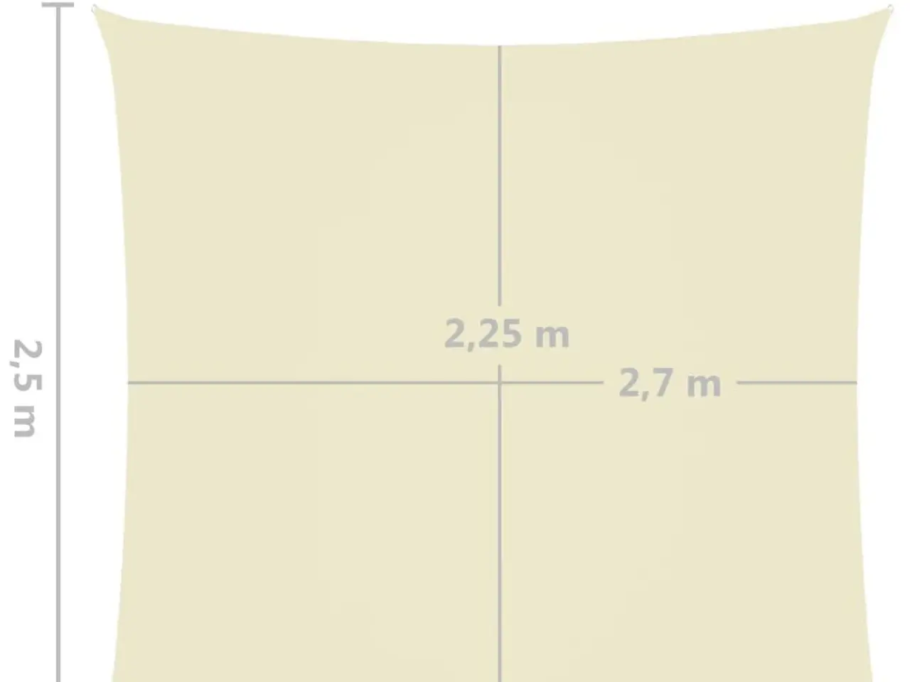 Billede 6 - Solsejl 2,5x3 m rektangulær oxfordstof cremefarvet