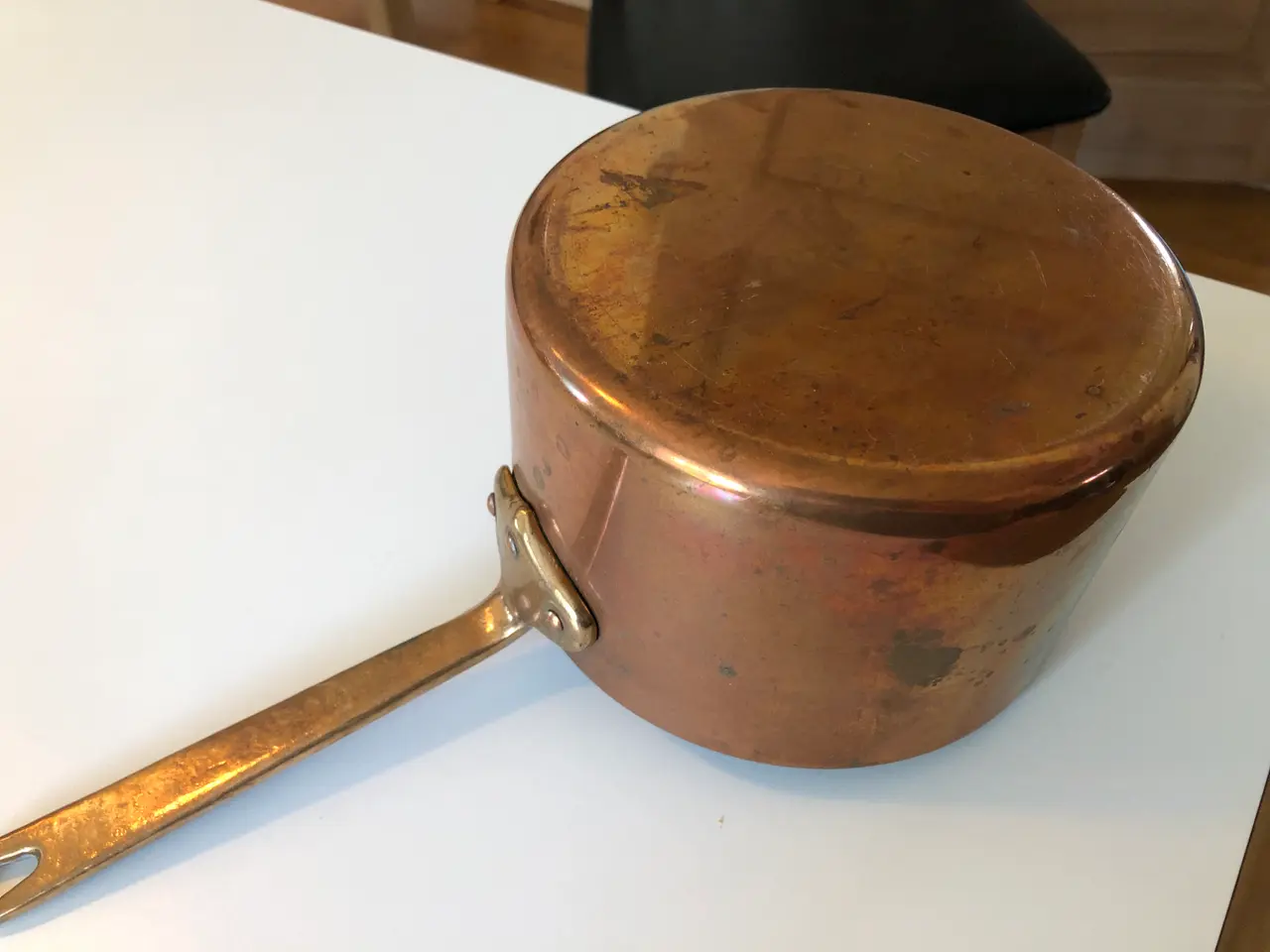 Billede 7 - Kobbergryde Ø16 cm med solidt messinghåndtag