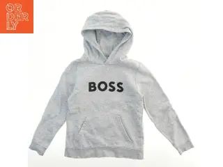 Grå hættetrøje med 'BOSS' tryk fra Boss (str. 140)