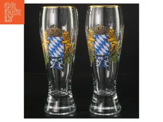 ølglas med bayersk våbenskjold (str. 20 cm)