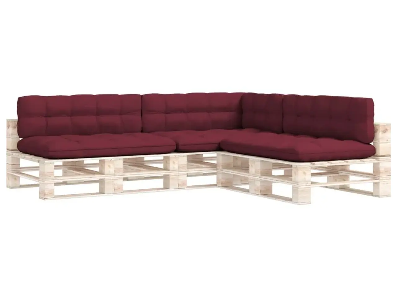 Billede 2 - Hynder til pallesofa 7 stk. stof vinrød