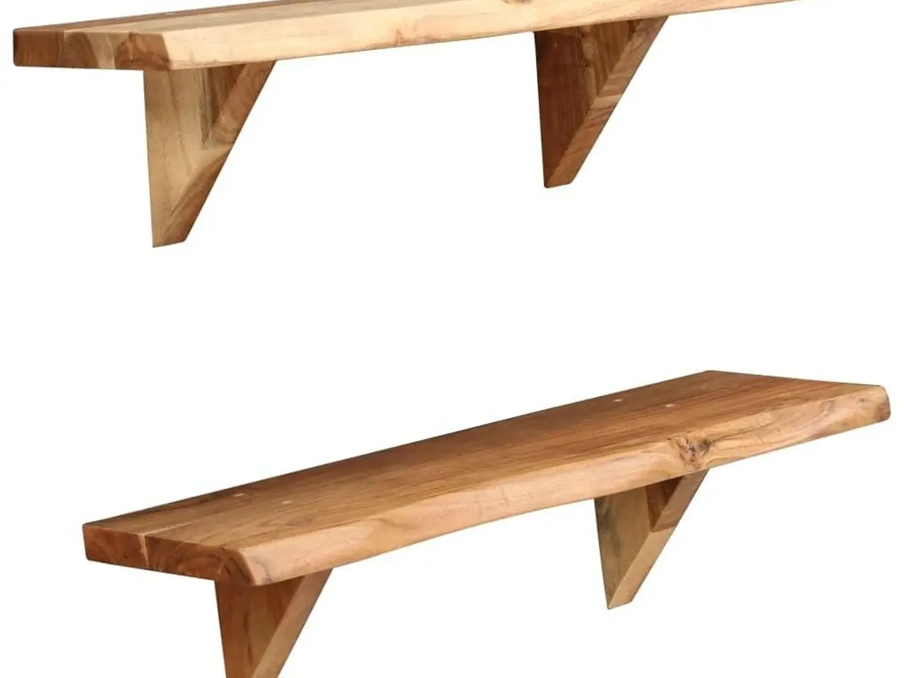 Billede 11 - Væghylder i massivt akacietræ - 2 stk. 60 x 20 x 18 cm