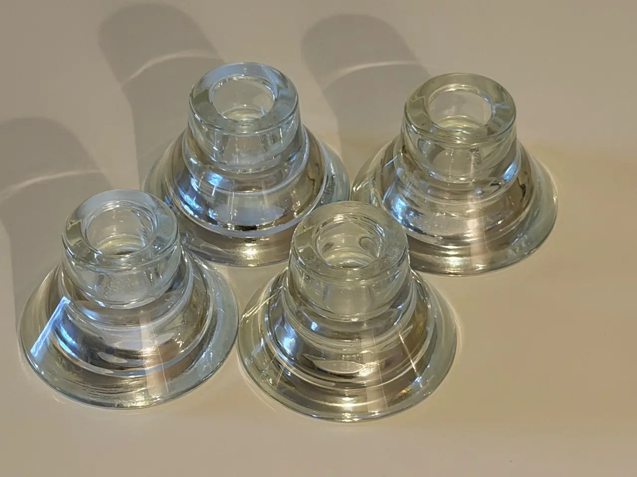 Billede 1 - Lysestager for almindelige lys, glas, 4 stk.