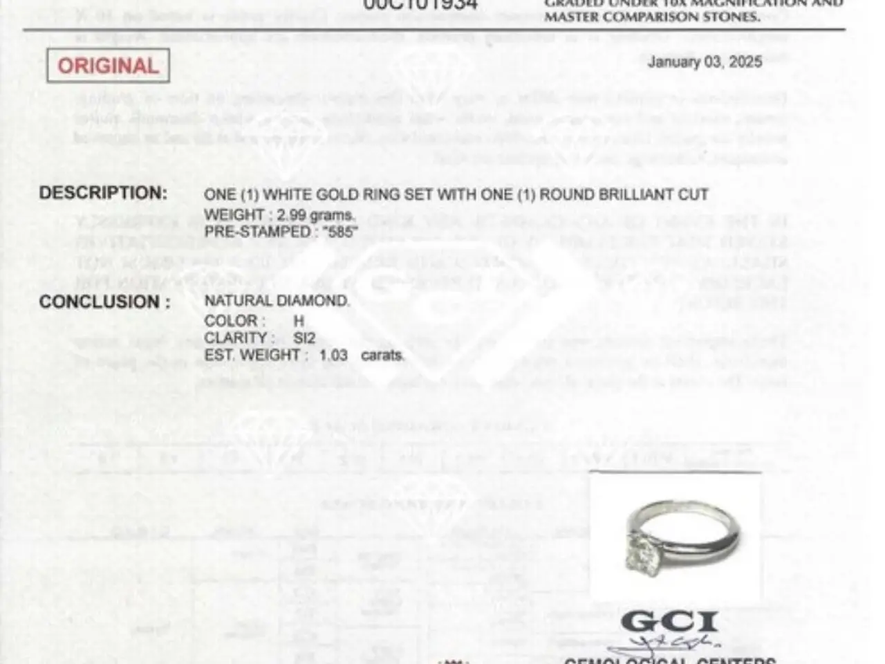 Billede 6 - Naturlig Diamantring 1.03ct