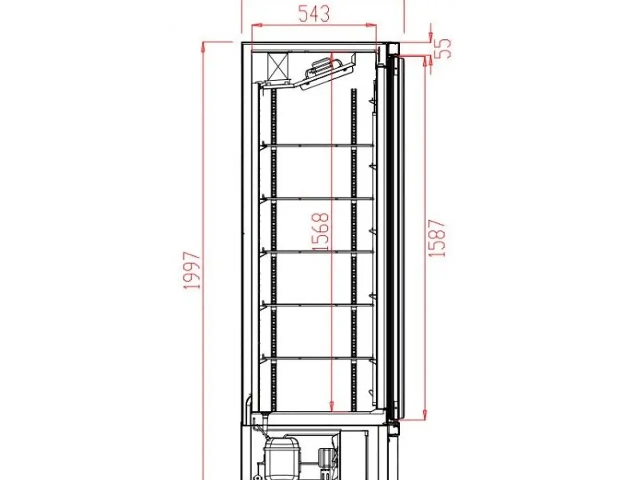 Billede 2 - Displayfryseskab 600 L – grå – B750 xD710 xH199mm